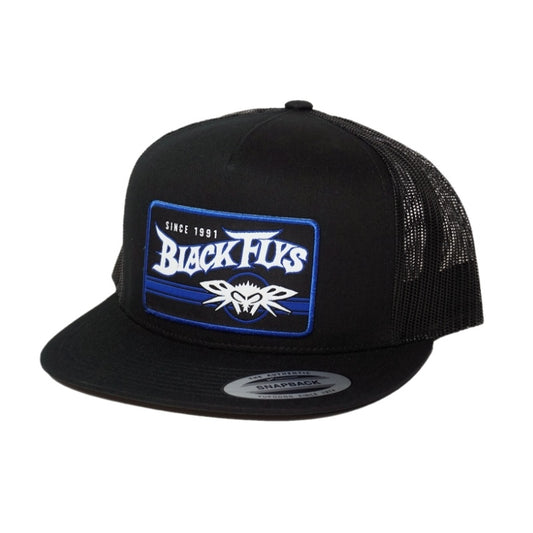 BLACK FLYS キャップ FLY GTO PATCH TRUCKER CAP ブラック/ブルー  商品画像 斜め