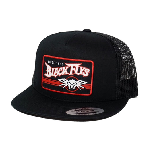 BLACK FLYS キャップ FLY GTO PATCH TRUCKER CAP ブラック/レッド  商品画像 斜め