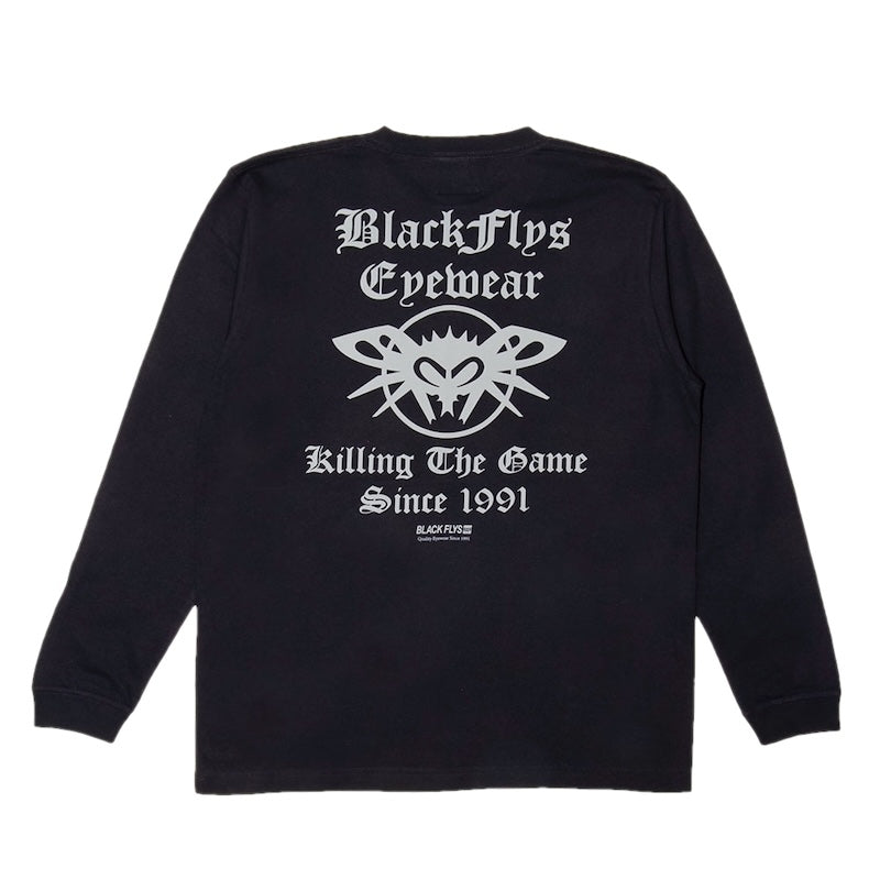 BLACK FLYS L/STシャツ PHANTOM&THE GAME L/S TEE ブラック 商品画像 背面