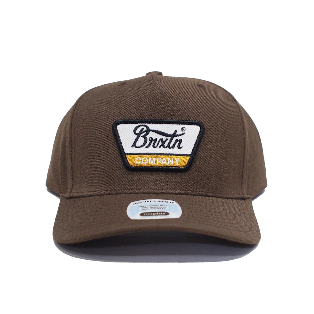 BRIXTON　キャップ　"LINWOOD C NETPLUS MP SNAPBACK CAP"　(Sepia / Black / Yellow)