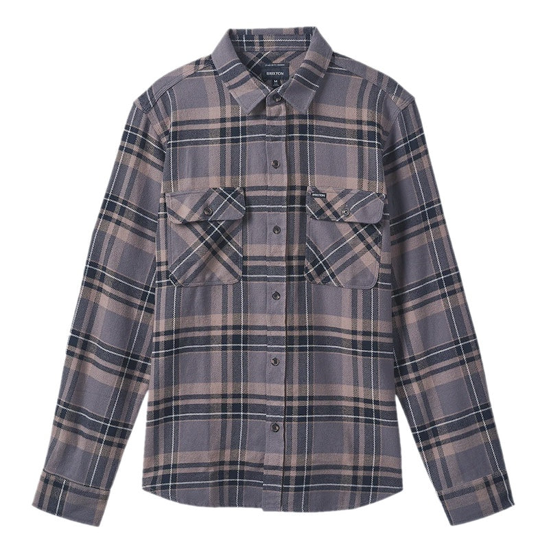 BRIXTON　L/Sシャツ　"BOWERY L/S FLANNEL"　(Charcoal / Black / Cinder Gray)