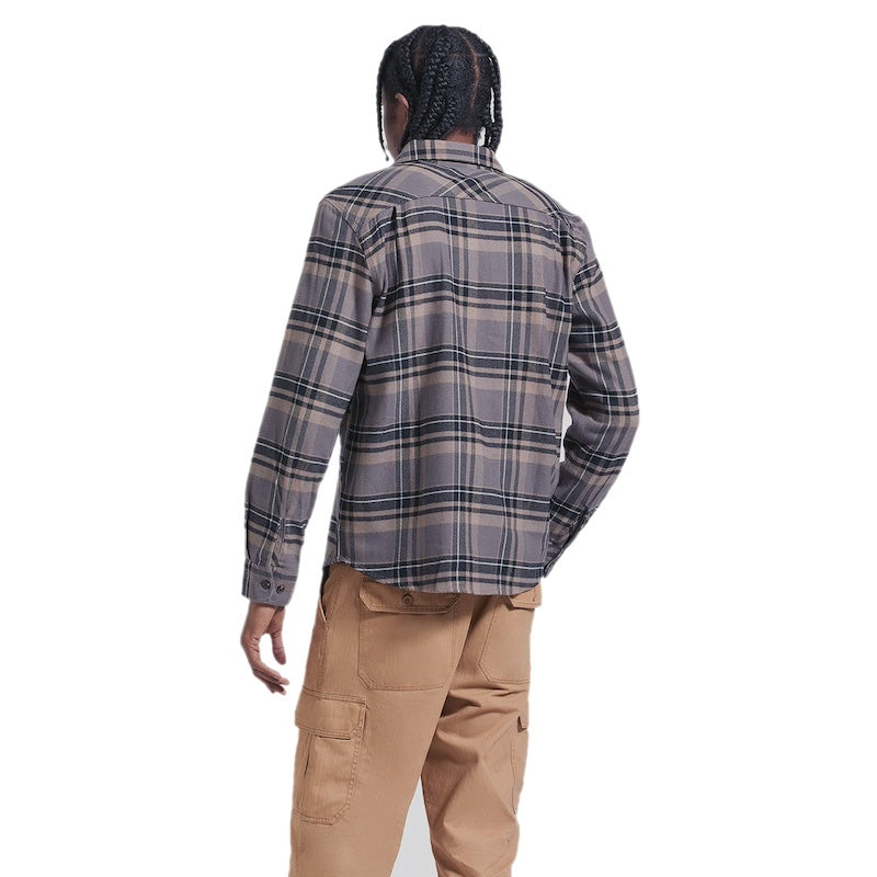 BRIXTON　L/Sシャツ　"BOWERY L/S FLANNEL"　(Charcoal / Black / Cinder Gray)