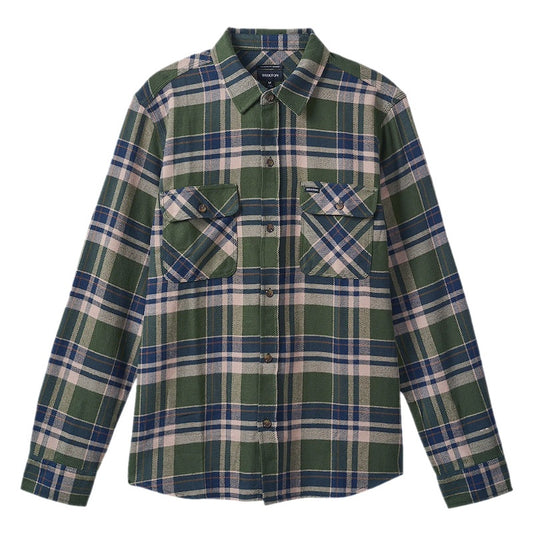 BRIXTON　L/Sシャツ　"BOWERY L/S FLANNEL"　(Cypress Green / Washed Navy / White)