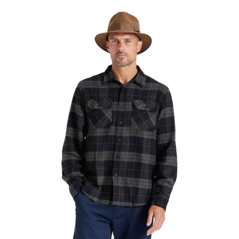 BRIXTON　L/Sシャツ　"BOWERY L/S FLANNEL"　(Black / Charcoal)