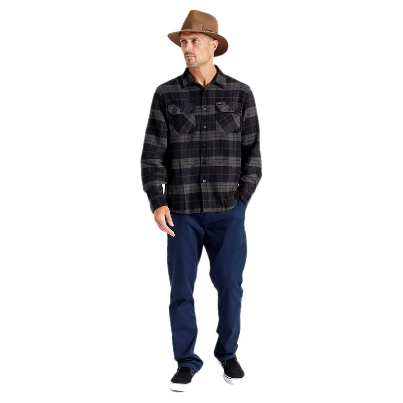 BRIXTON　L/Sシャツ　"BOWERY L/S FLANNEL"　(Black / Charcoal)