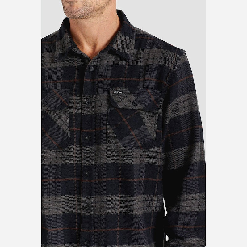 BRIXTON　L/Sシャツ　"BOWERY L/S FLANNEL"　(Black / Charcoal)