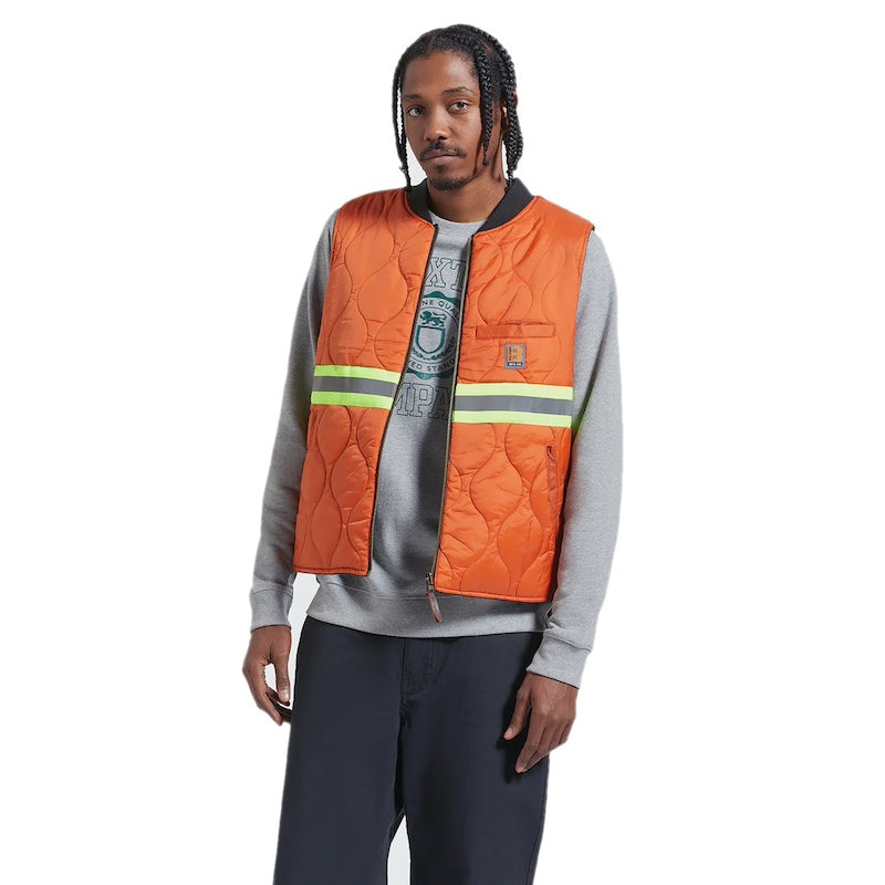 BRIXTON　リバーシブルベスト　"BUILDERS ABRAHAM REV VEST"　(Washed Black / Rust Orange)