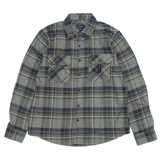 BRIXTON　L/Sシャツ　"BOWERY L/S FLANNEL"　(Vetiver / Laurel Wreath / Washed Black)