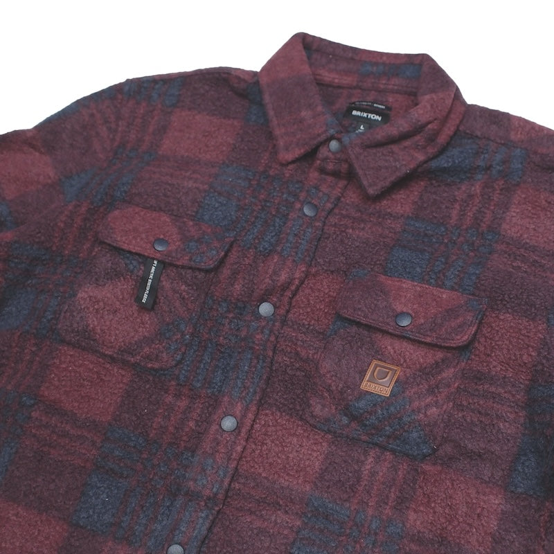 BRIXTON　L/Sシャツ　"BOWERY L/S ARCTIC STRETCH FLEECE"　(Cordovan Red / Washed Navy Plaid)