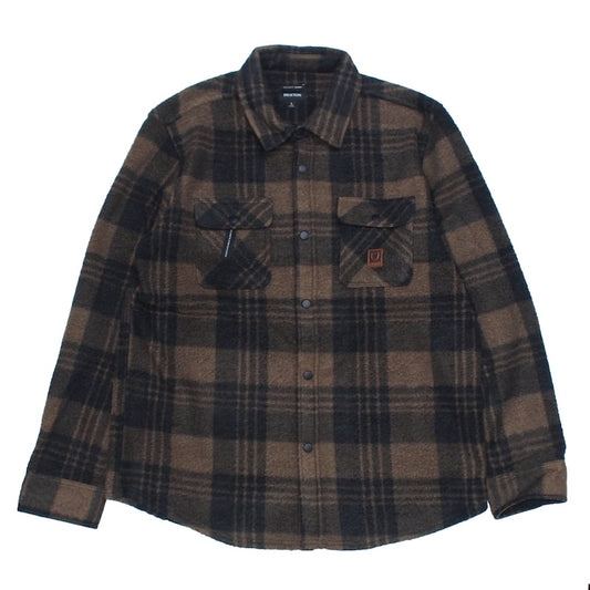 BRIXTON　L/Sシャツ　"BOWERY L/S ARCTIC STRETCH FLEECE"　(Burro Brown / Black Plaid)