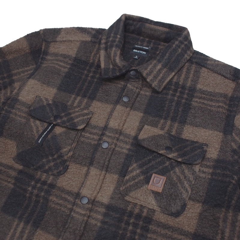 BRIXTON　L/Sシャツ　"BOWERY L/S ARCTIC STRETCH FLEECE"　(Burro Brown / Black Plaid)