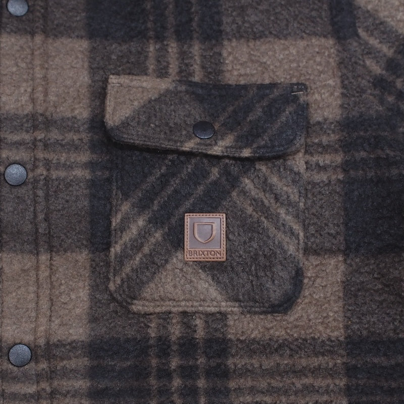 BRIXTON　L/Sシャツ　"BOWERY L/S ARCTIC STRETCH FLEECE"　(Burro Brown / Black Plaid)