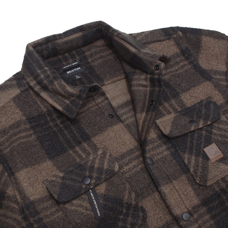 BRIXTON　L/Sシャツ　"BOWERY L/S ARCTIC STRETCH FLEECE"　(Burro Brown / Black Plaid)