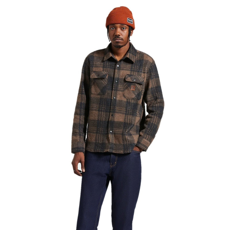 BRIXTON　L/Sシャツ　"BOWERY L/S ARCTIC STRETCH FLEECE"　(Burro Brown / Black Plaid)