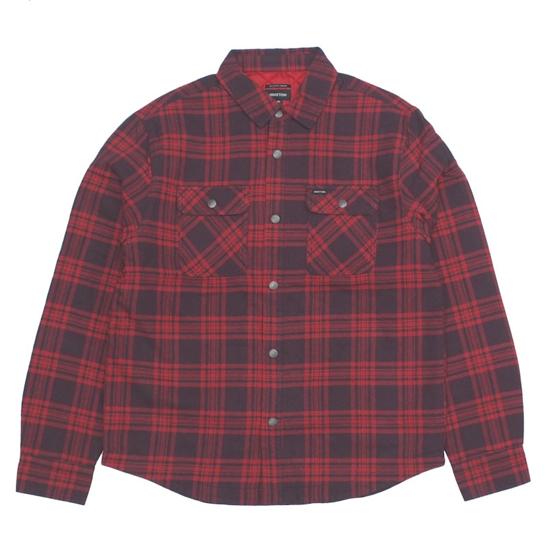 BRIXTON　L/Sシャツ　"BOWERY QUILTED FLANNEL"　(Bright Red/Mahogany )