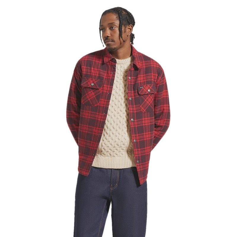 BRIXTON　L/Sシャツ　"BOWERY QUILTED FLANNEL"　(Bright Red/Mahogany )