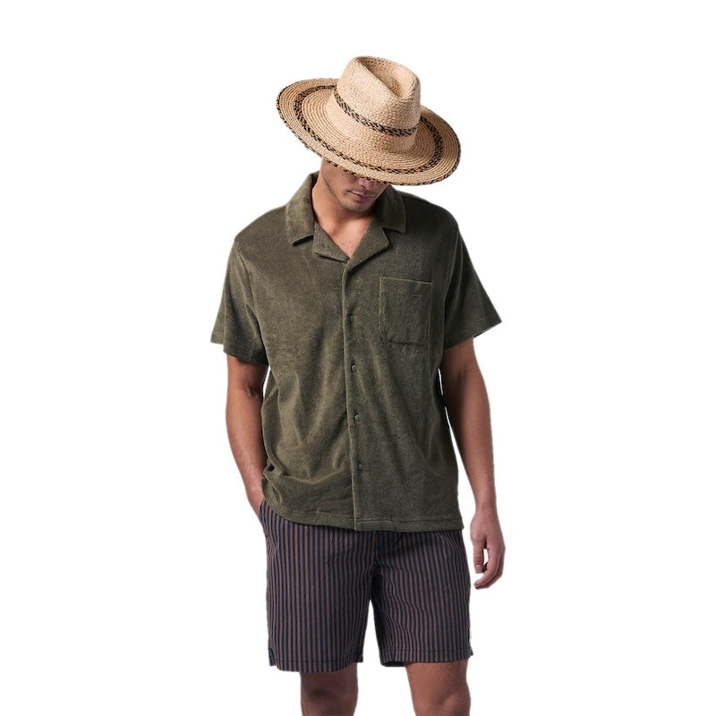 BRIXTON　S/Sシャツ　"BUNKER TERRY CLOTH S/S KNIT"　(Ivy Green)