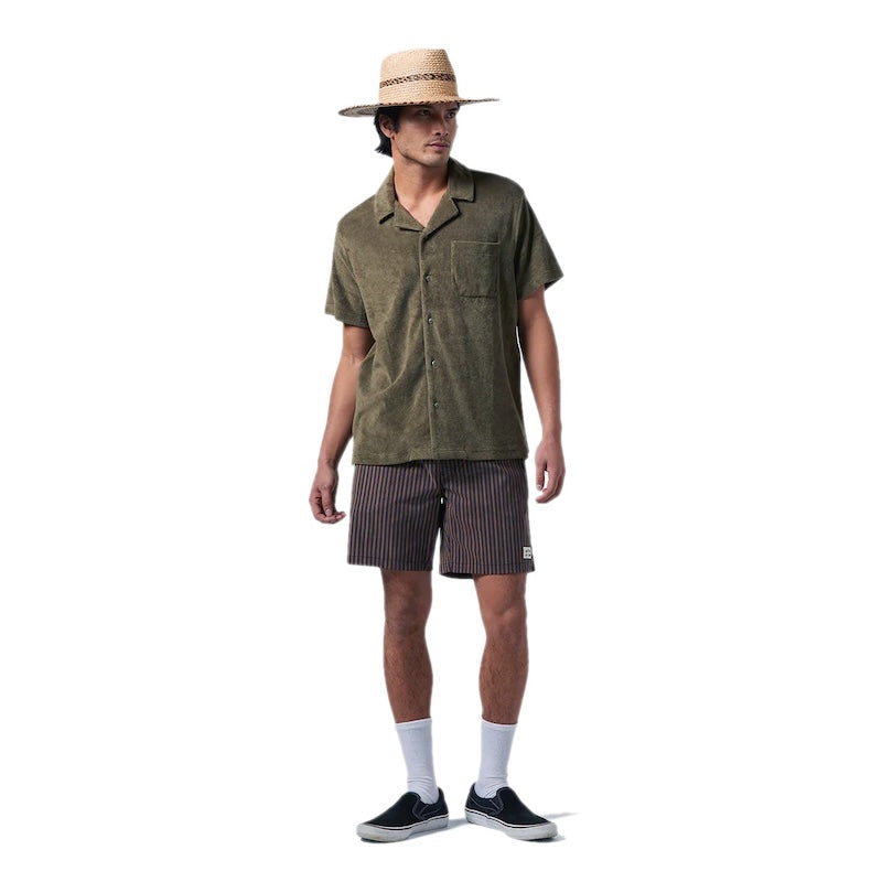 BRIXTON　S/Sシャツ　"BUNKER TERRY CLOTH S/S KNIT"　(Ivy Green)