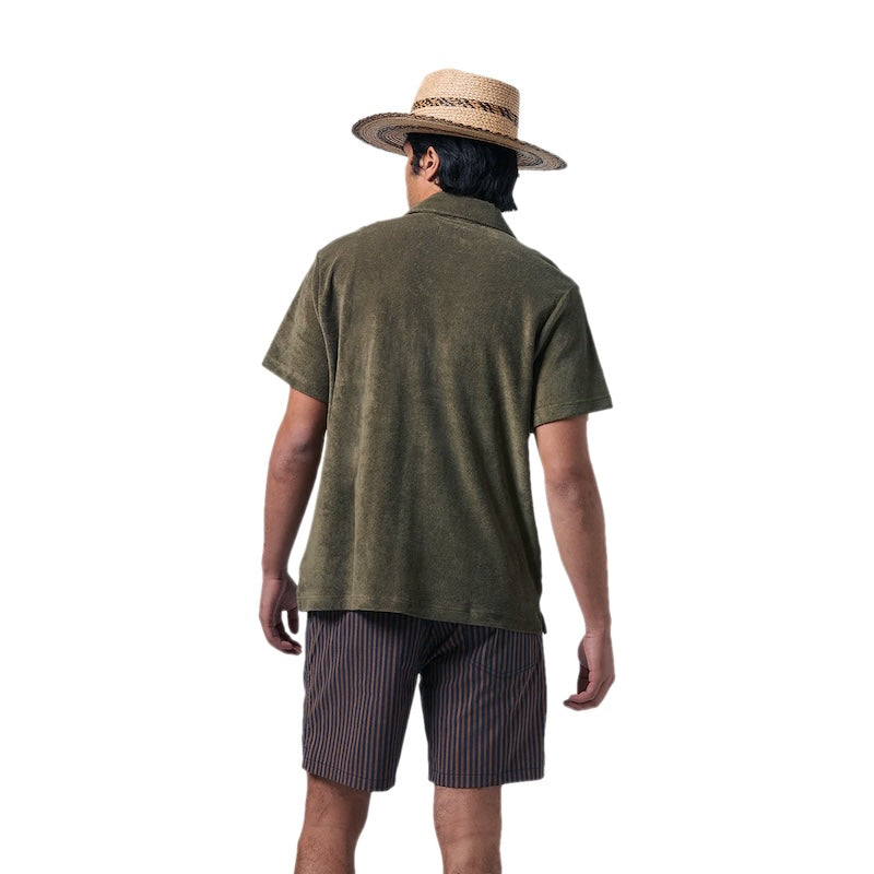 BRIXTON　S/Sシャツ　"BUNKER TERRY CLOTH S/S KNIT"　(Ivy Green)