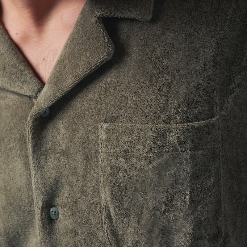 BRIXTON　S/Sシャツ　"BUNKER TERRY CLOTH S/S KNIT"　(Ivy Green)
