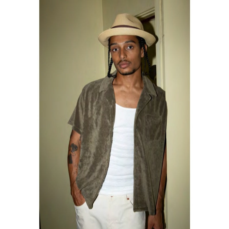 BRIXTON　S/Sシャツ　"BUNKER TERRY CLOTH S/S KNIT"　(Ivy Green)