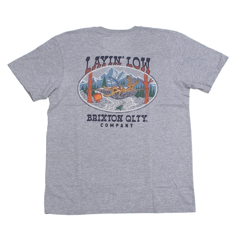 BRIXTON　Tシャツ　"LAYIN’ LOW S/S STANDARD TEE"　(Heather Gray)