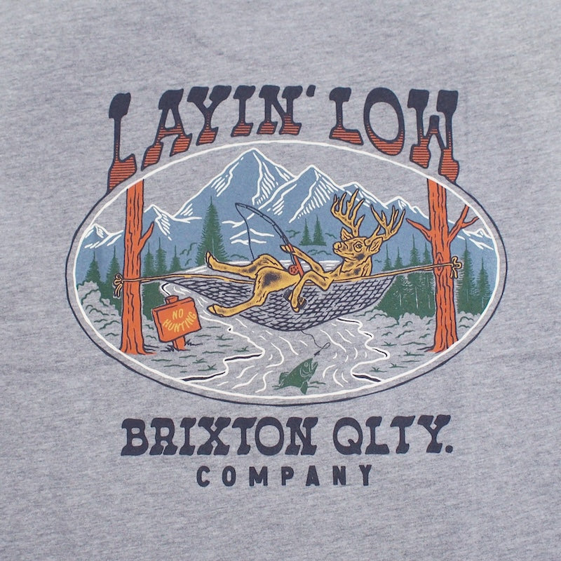 BRIXTON　Tシャツ　"LAYIN’ LOW S/S STANDARD TEE"　(Heather Gray)
