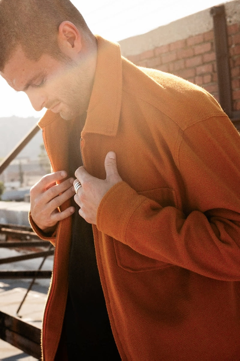 BRIXTON　L/Sシャツジャケット　"UNION FULL ZIP FLANNEL"　(Rustic Caramel)