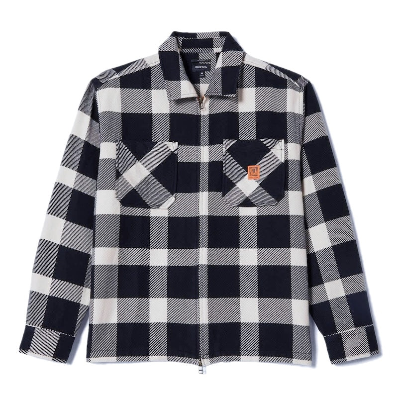 BRIXTON　L/Sシャツジャケット　"UNION FULL ZIP FLANNEL"　(Off White / Black)