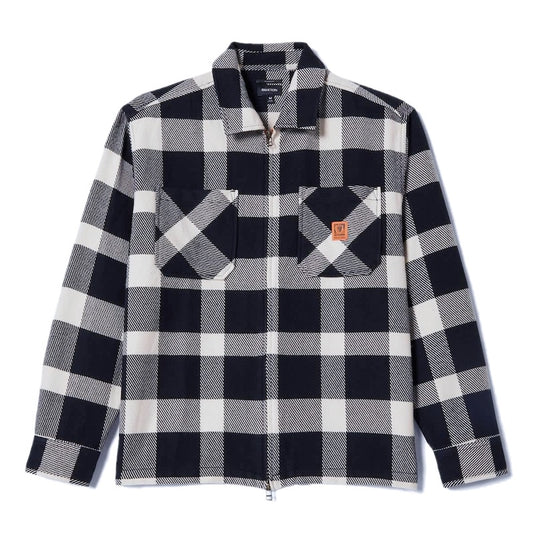 BRIXTON　L/Sシャツジャケット　"UNION FULL ZIP FLANNEL"　(Off White / Black)