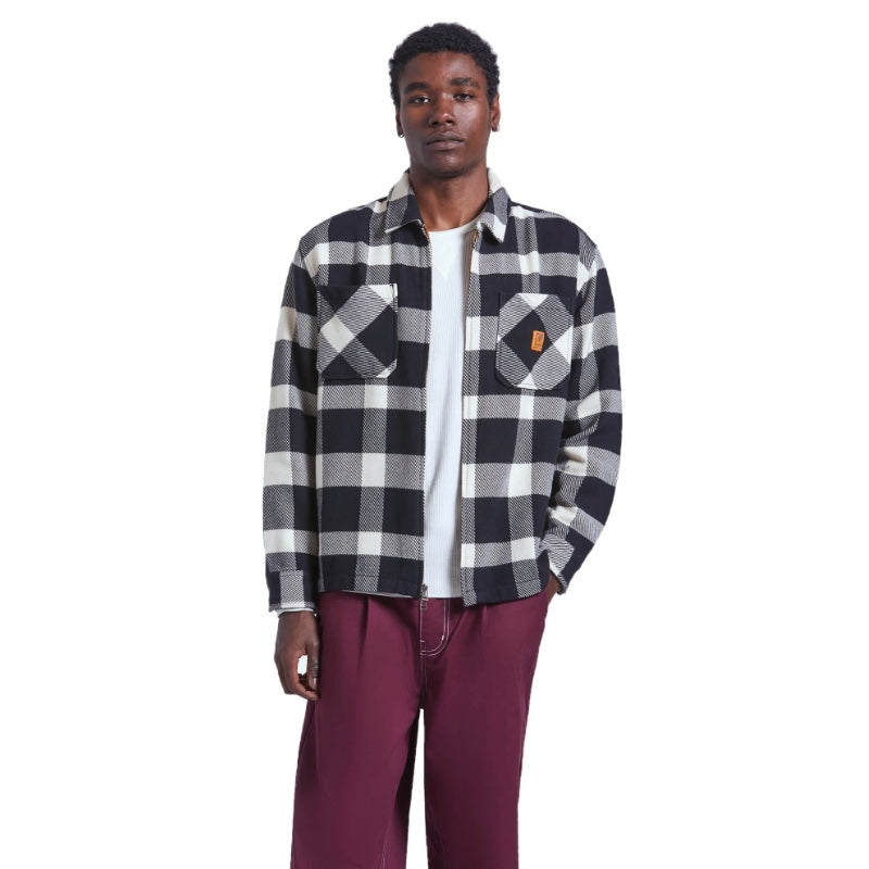 BRIXTON　L/Sシャツジャケット　"UNION FULL ZIP FLANNEL"　(Off White / Black)