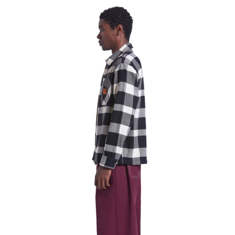 BRIXTON　L/Sシャツジャケット　"UNION FULL ZIP FLANNEL"　(Off White / Black)