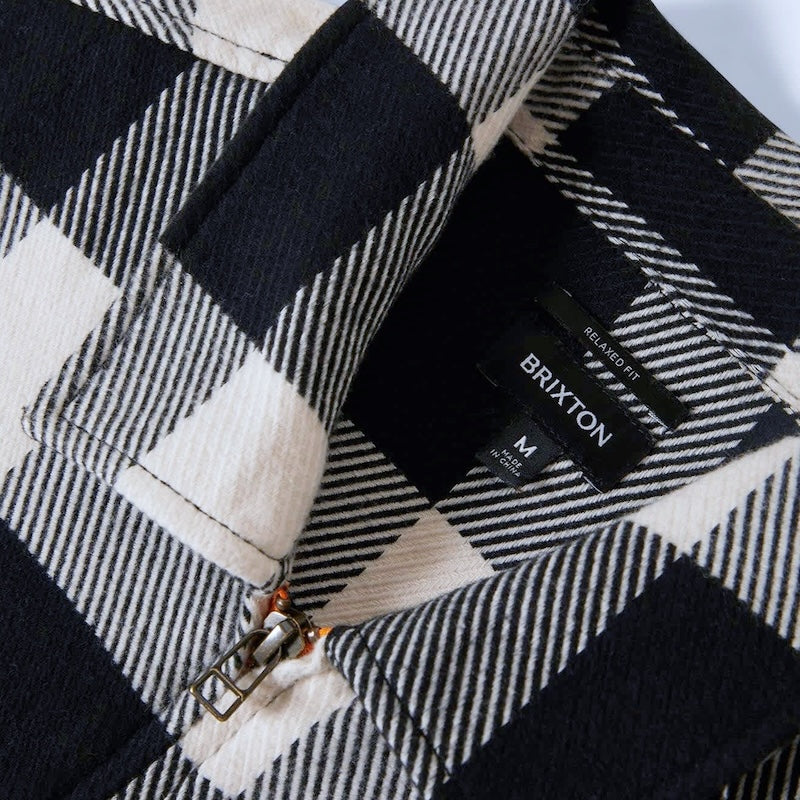 BRIXTON　L/Sシャツジャケット　"UNION FULL ZIP FLANNEL"　(Off White / Black)
