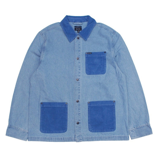 BRIXTON　ジャケット　"HERRINGBONE LIGHTWEIGHT CHORE COAT"　(Light Wash Denim Herringbone)