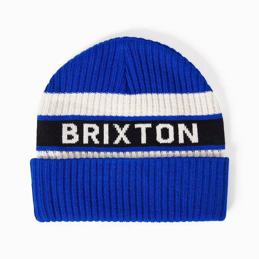 BRIXTON　ビーニー　"RAINIER STRIPED BEANIE"　(Royal / White / Black)