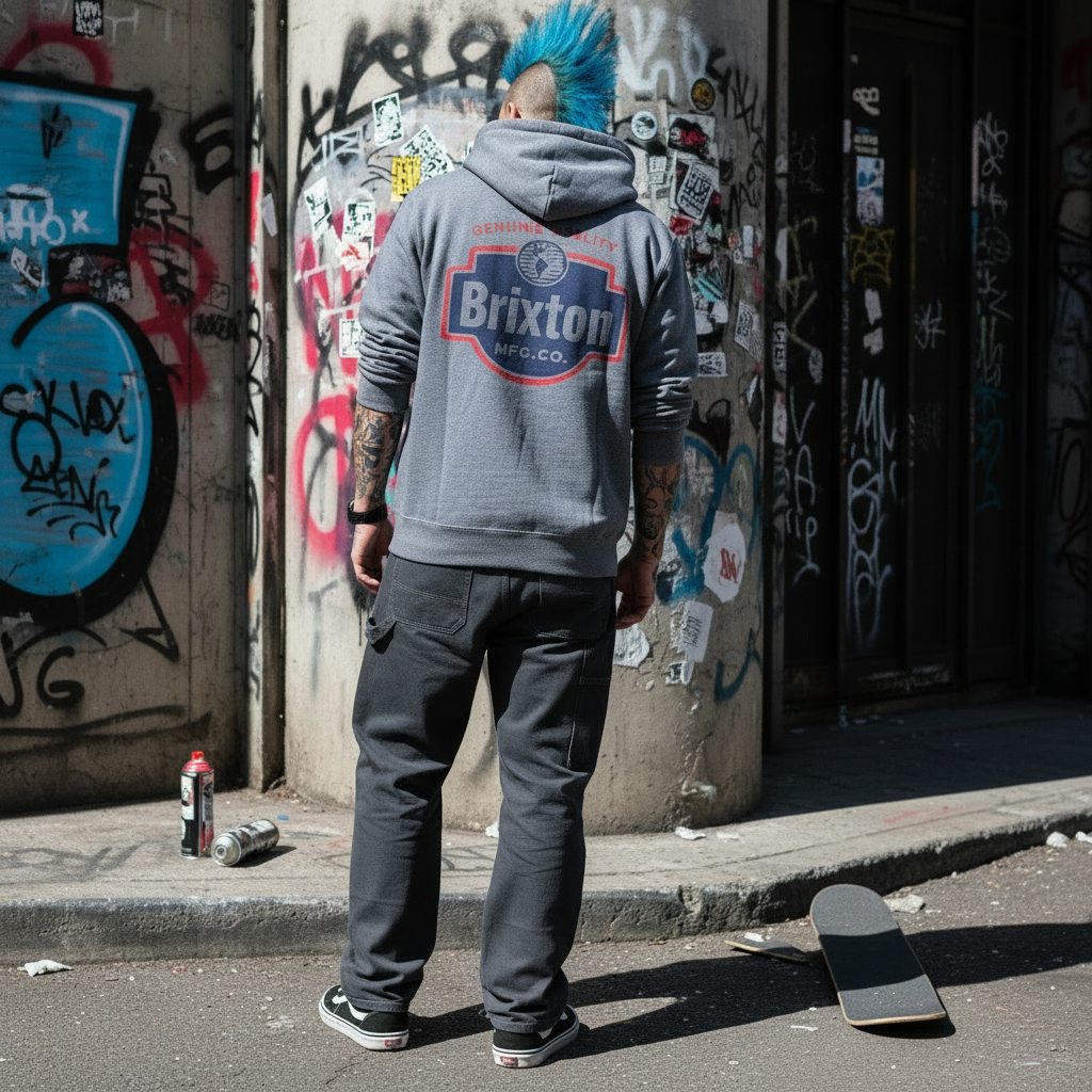 BRIXTON　パーカー　"GENUINE QUALITY HOODIE"　(Gunmetal Heather)