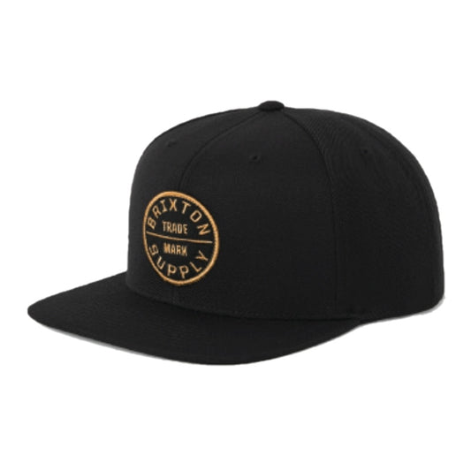 BRIXTON キャップ OATH III SNAPBACK CAP ブラック/ゴールド 商品画像 正面