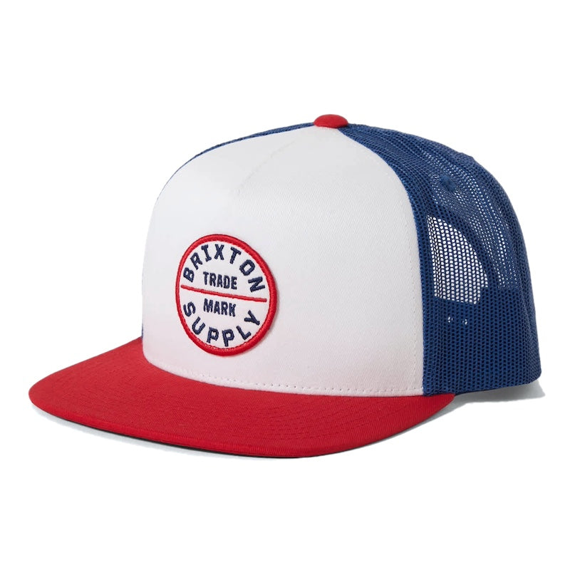 BRIXTON メッシュキャップ OATH MP TRUCKER HAT ホワイト/ブルー/レッド 商品画像 正面