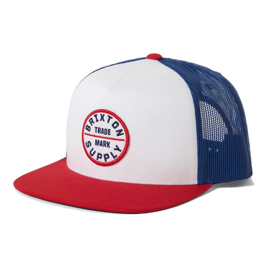 BRIXTON メッシュキャップ OATH MP TRUCKER HAT ホワイト/ブルー/レッド 商品画像 正面