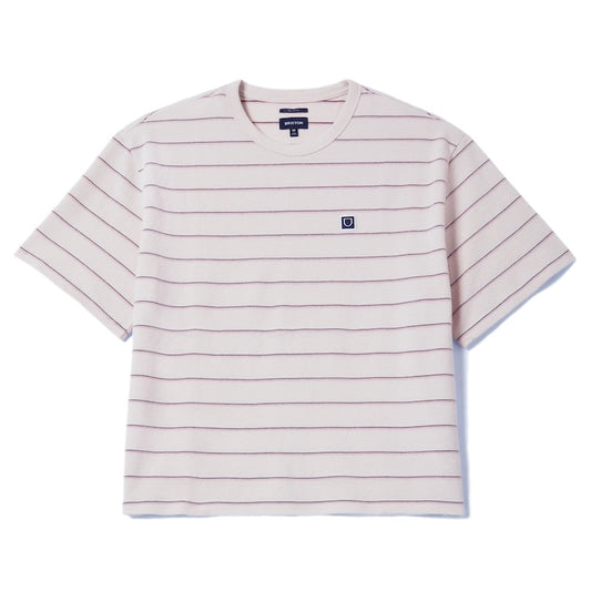 BRIXTON Tシャツ SHIELD PIQUE S/S BOXY KNIT TEE ホワイト 商品画像 正面