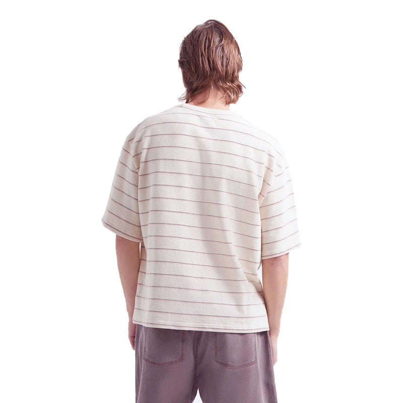 BRIXTON Tシャツ SHIELD PIQUE S/S BOXY KNIT TEE ホワイト 着用画像 背面