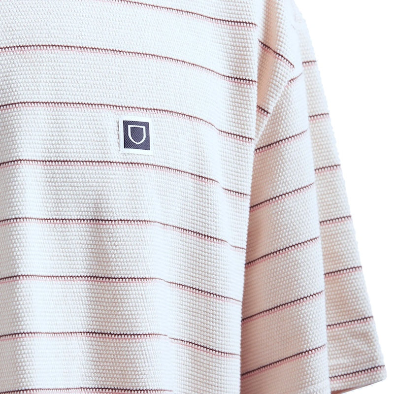 BRIXTON Tシャツ SHIELD PIQUE S/S BOXY KNIT TEE ホワイト 商品画像 クローズアップ