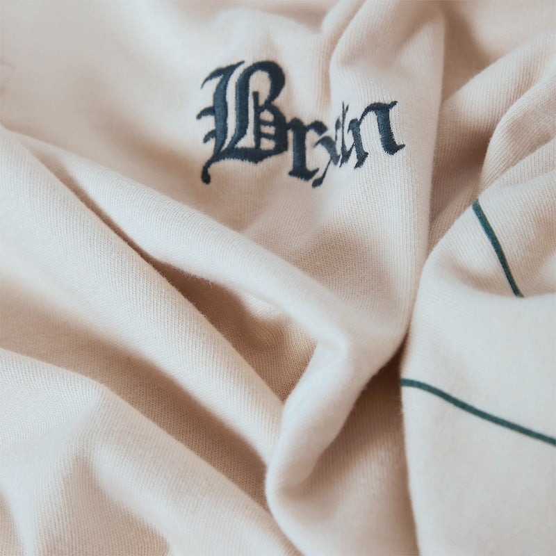 BRIXTON Tシャツ BOXY BASEBALL 1/2 SLEEVE TEE ベージュ 商品画像 ロゴ刺繍