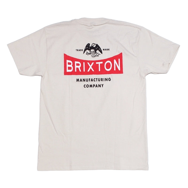 BRIXTON Tシャツ PINNACLE S/S STANDARD TEE クリーム 商品画像 背面
