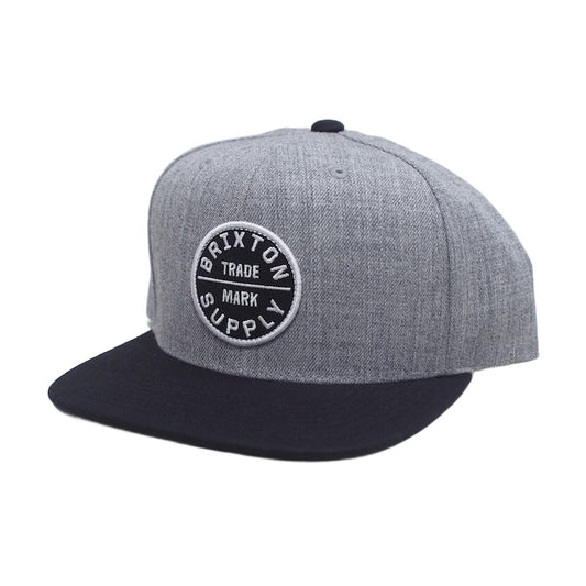 BRIXTON キャップ OATH III SNAPBACK CAP グレー/ブラック 商品画像 斜め