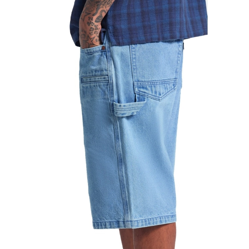 BRIXTON ショーツ BUILDERS CARPENTER BAGGY SHORT デニム 着用画像 サイド