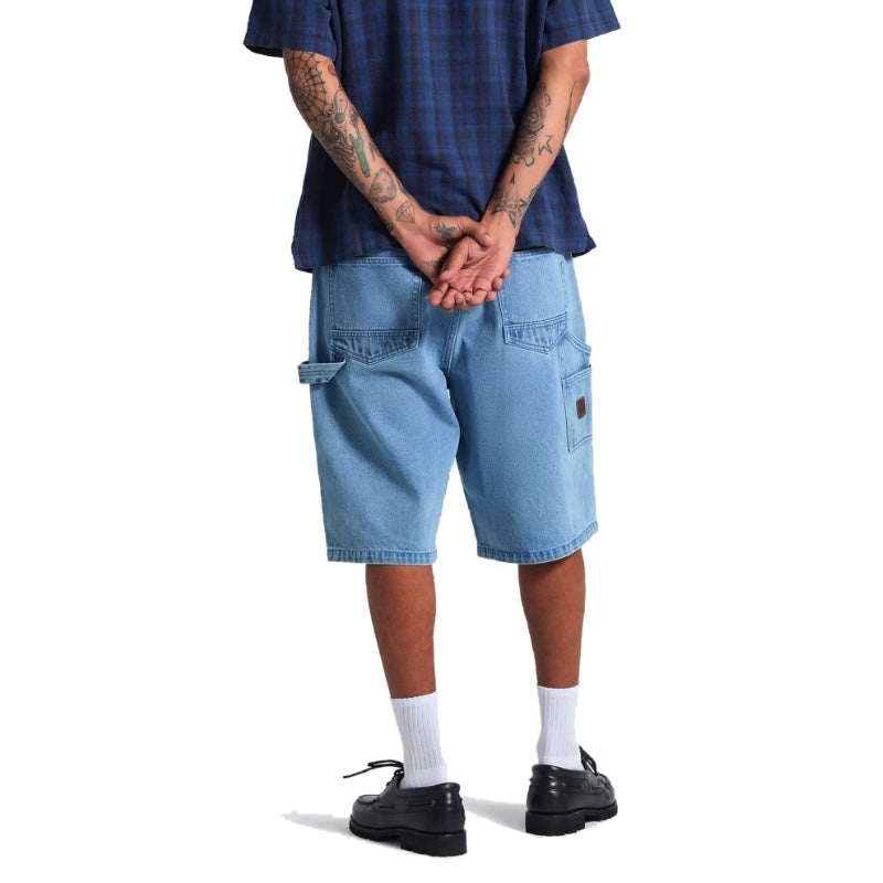 BRIXTON ショーツ BUILDERS CARPENTER BAGGY SHORT デニム 着用画像 背面