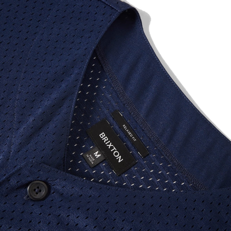 BRIXTON メッシュジャージ THE BRIXTON MESH BASEBALL JERSEY ネイビー 商品画像 首元