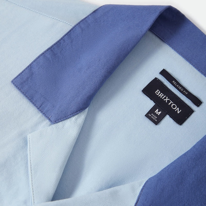 BRIXTON S/Sシャツ LAFAYETTE S/S WVN ブルー 商品画像 襟
