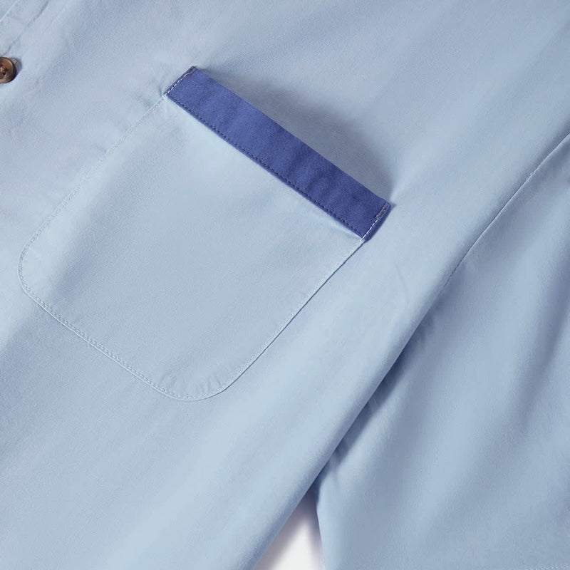 BRIXTON S/Sシャツ LAFAYETTE S/S WVN ブルー 商品画像 胸ポケット